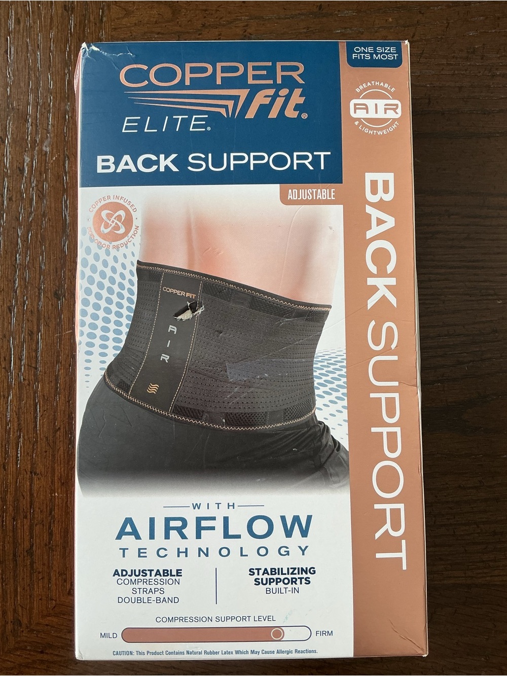 Copper Fit Elite Back Support - Black with Rose Gold Accents